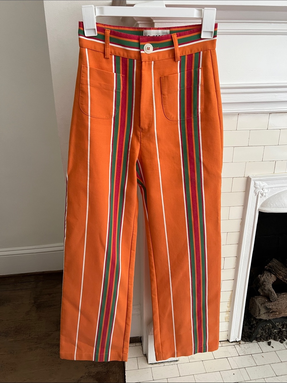 La Veste Striped orange pippa pants XS